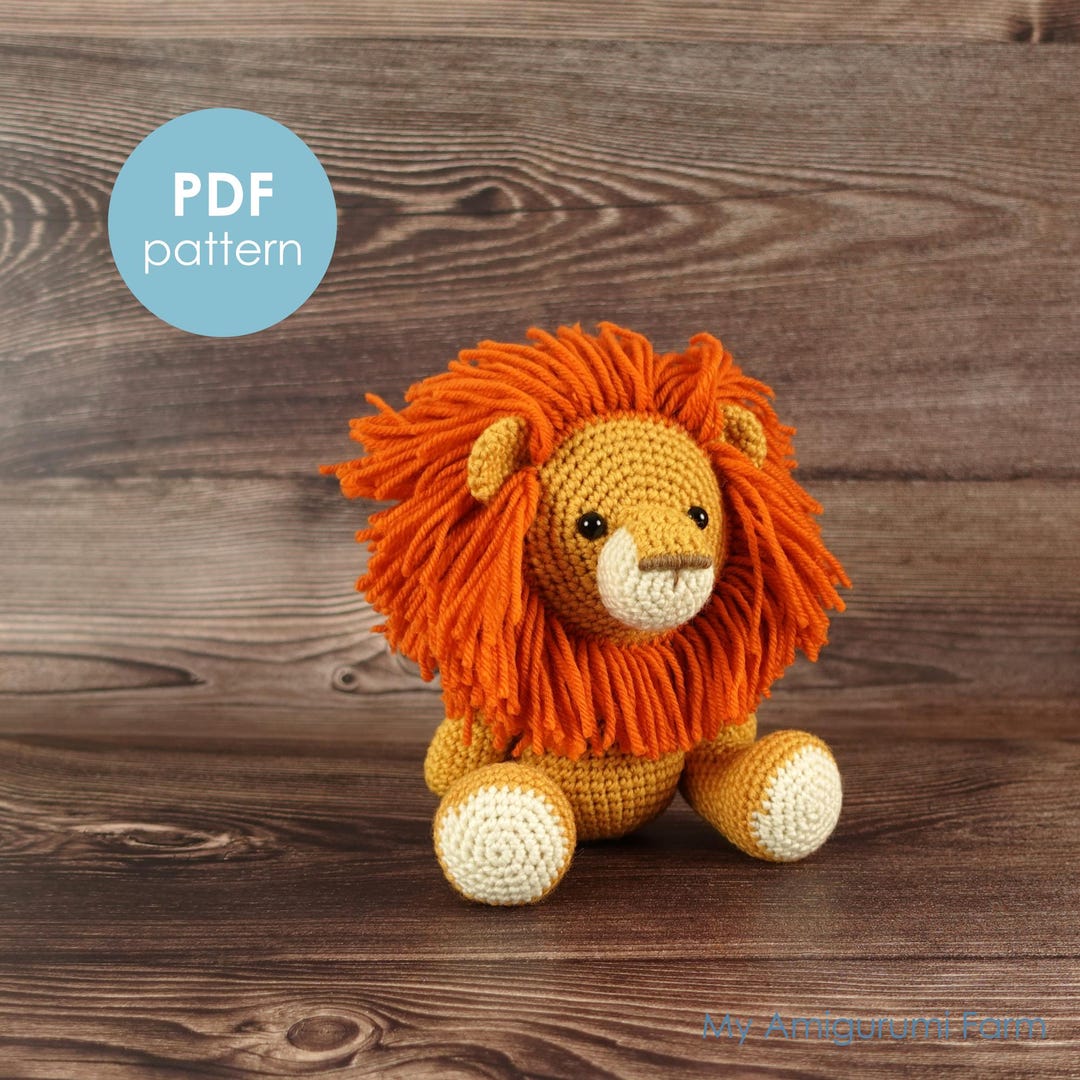 Amigurumi Lion PDF Pattern - Adorable Safari Animal - Crochet Pattern ...