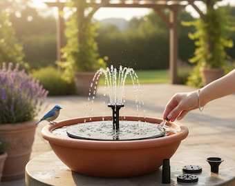 Solar Water Fountain Floating Pond Fountain Solar Powered Bird Bath Fountain for Garden Decor