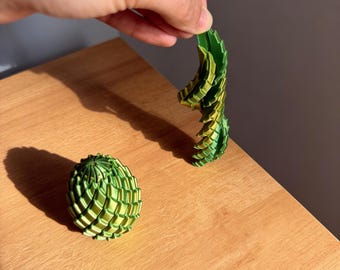 Dragon Egg Fidget Toy – Twist Transforming 3D Printed – Satisfying Sensory Desk Toy – ADHD Stress Relief Gift