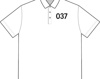 Poloshirt mit Brustnummer 037 | Minimalistisches Sporttrikot