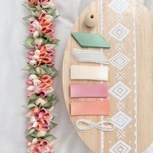 DIY Satin Ribbon Lei Kit: Pink and Peach