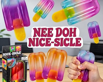 NeeDoh Nice-Sicle Colorful Squishy Popsicle Soft Sensory Fidget Toy for Kids & Stress Relief