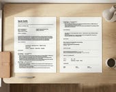 Simple, clean Resume Template + Cover Letter (Editable in Word) – ATS friendly - Instant Download