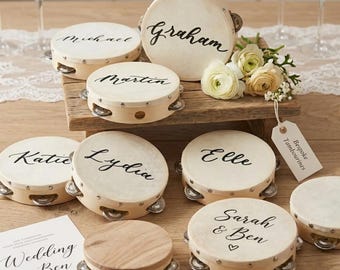 Sheepskin Mini Tambourines – Wedding Favors, Musical Party Instruments & Bohemian Wedding Decor,Rustic Wedding Favors, Party Keepsakes