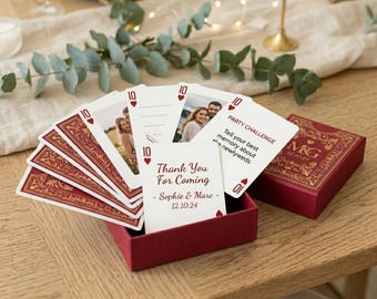 Personalized Wedding Playing Cards, Unique Guest Book Alternative, Custom Photo Deck, Wedding Favor for Guests, Couple Keepsake, Couple Gift