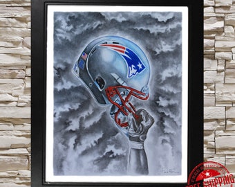 New england Patriots gift patriots ManCave patriots fan gift patriots wall art