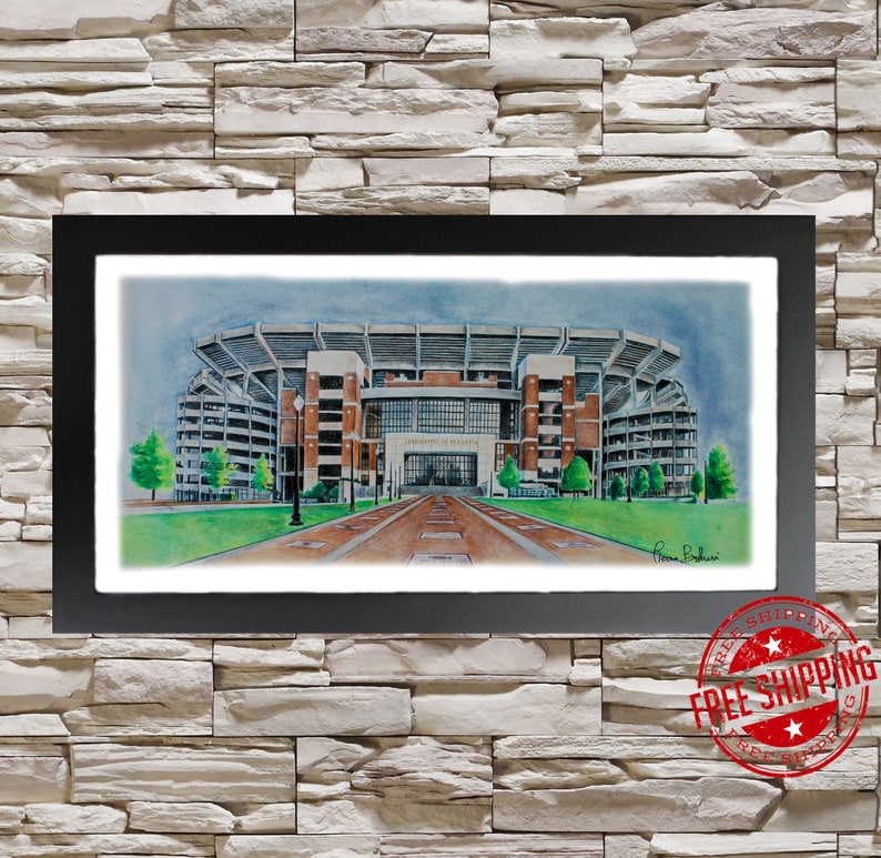 University of Alabama Crimson Tide Print Tuscaloosa, AL Wall Art Decor image 1