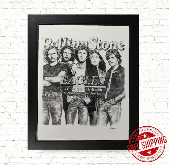 Art print POSTER CANVAS Rock Band The Eagles on Rock