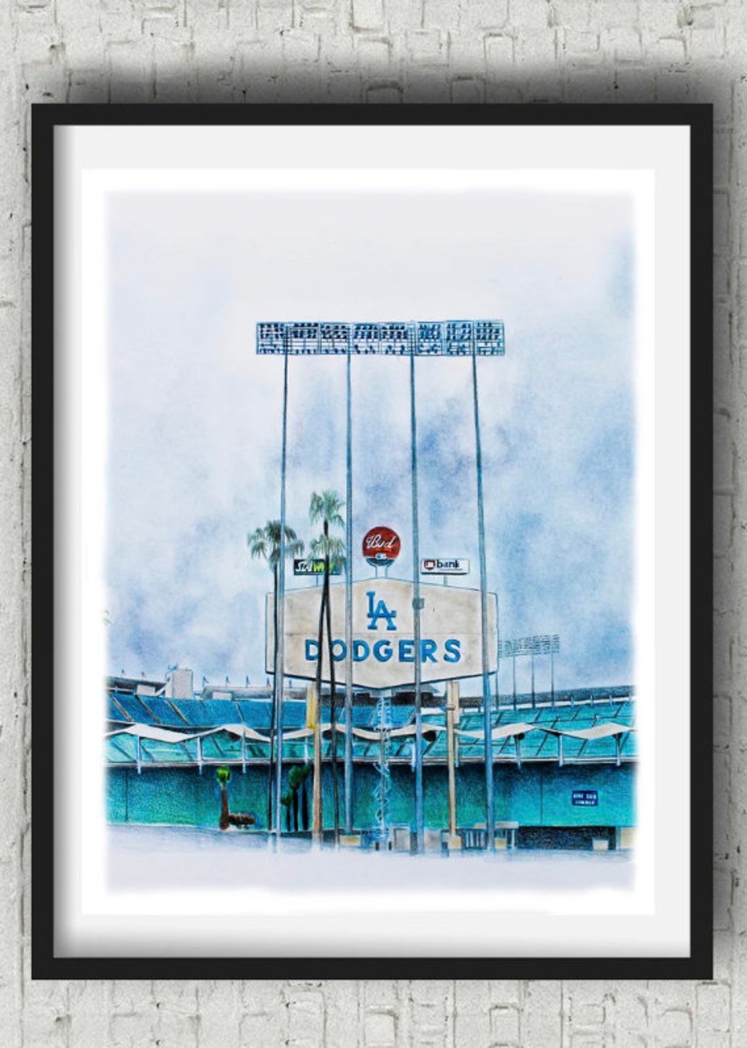 La Dodgers Wall Art Sports Decor Baseball Dodger Stadium Etsy