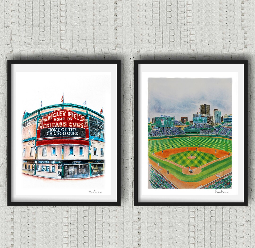 Wrigley Field Chicago Cubs Wrigley Field Print Wrigley Field Art