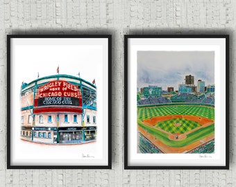 Chicago Cubs  gift Cubs Christmas gift Cubs Christmas gift Chicago Cubs fan gift Chicago Cubs mancave decor set of 2