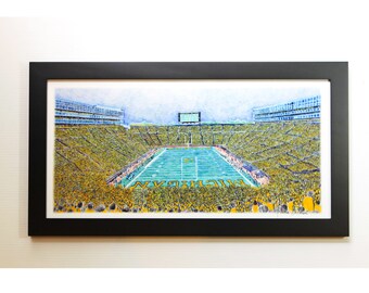 University of Michigan Football stadium Man Cave Art Print Michigan wall art