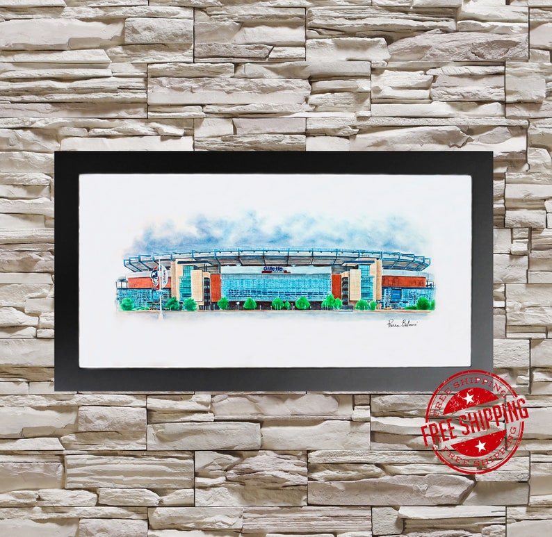 New England Patriots Football Art Wall Decor 10x20