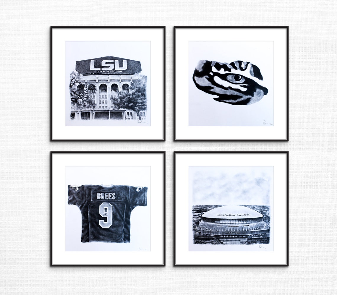 LSU Art Print LSU Wall Art Wall Decor Lsu Decor 10x20 Etsy