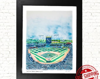 Kansas City Royals Fan Gift - KC Royals Wall Decor Royals baseball decor. Kansas City Royals Kauffman Stadium  Wall Art