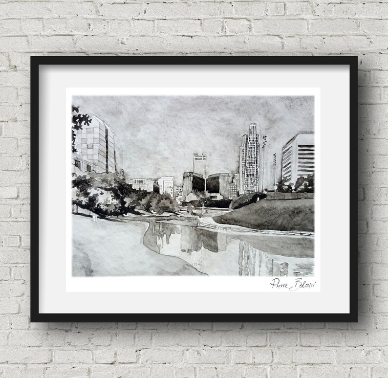 Omaha art Downtown omaha watercolor art print nebraska poster Etsy