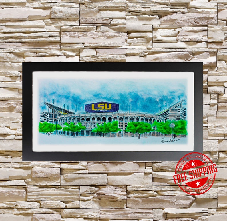 LSU Football Office Gift Print LSU Gifts Lsu Decor LSU Stadium Etsy