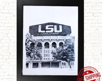 LSU Wall Art sports decor football LSU tigers gift