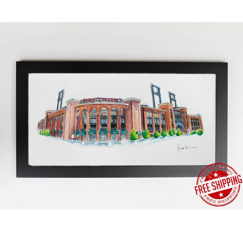 St louis Cardinals gift Busch Stadium art print 10x20 | Etsy
