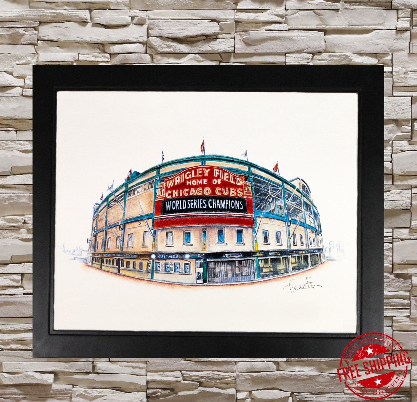MLB Chicago Cubs 2016 uniform original art – Heritage Sports Art