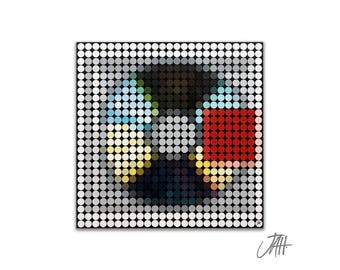 Pintura pixelada del arte original del álbum 'Yeezus' de Kanye West