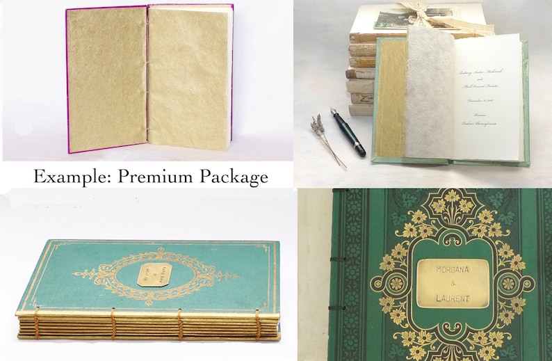Unique Custom Guestbook made from rebound Antique French Books Anniversary Keepsake Honeymoon Journal Fairytale Wedding Guest Books