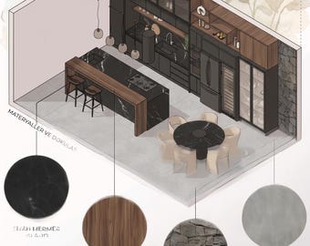Architektonisches KI-Arbeitsablaufsystem – Fotorealistische gerenderte Bilder, Diagramme & kinoreife Prompts für Designer