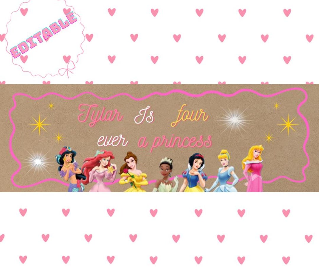 Four-ever a Princess- Ready to Print| Editable Canva Banner | 72 X 24 ...