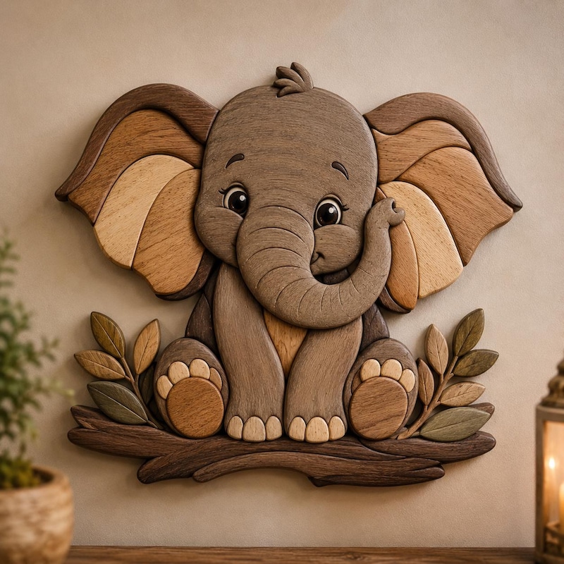 Intarsia Pattern Elephant - Etsy