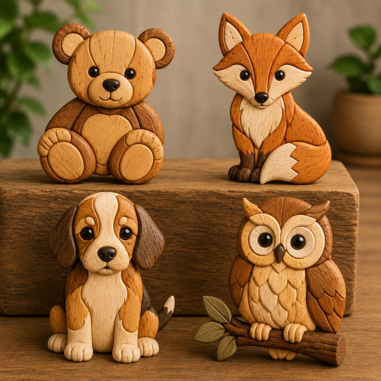 Beginner Intarsia Patterns Bundle | Woodworking Animal Projects ...