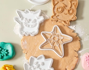 Juego de 5 sellos 3D personalizados: galletas y plastilina.
