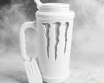 Soporte para latas de 500 ml con asa ergonómica | Perforado | Soporte para bebidas de PLA impreso en 3D | Regalo creativo