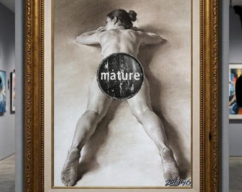 Digital Download | Female Nude Sketch | Printable Wall Art | Charcoal Figure Drawing | Minimalist Wall Decor | Digital Print | 20Fifty6