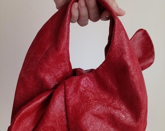 GIANNI CHIARINI Clutch aus rotem Leder | Rote Lederclutch | Handtasche aus Italien | Tasche aus echtem Kalbsleder | Damenhandtasche | Vintage
