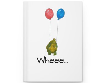 Turtle with Balloons Wheee Hardcover Journal