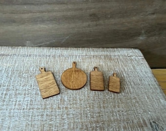 Tablas de cortar de madera en miniatura a escala 1:12 – Juego de balsa cortada con láser