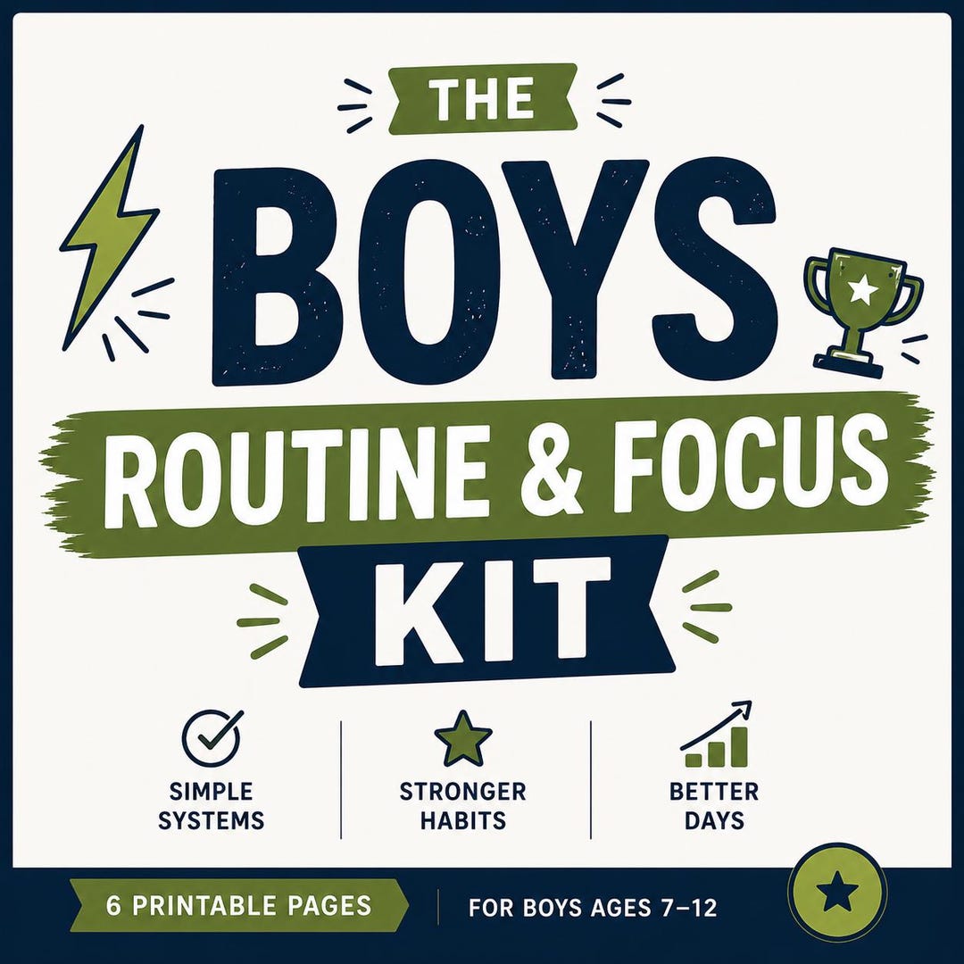 Study Focus Kit Boys Routine & Focus Kit | Daily Schedule, Homework Tracker (digital ...