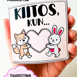 Tulostettava kiitoslahja opettajalle tai päiväkotiin PDF – DIY minikirja kiitoskirja