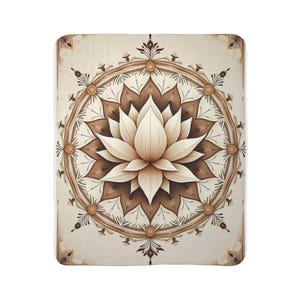 Lotus Meditation Blanket | Soft Fleece Throw | Yoga & Mindfulness Blanket | Spiritual Home Decor | Boho Gift | Vibra Sagrada