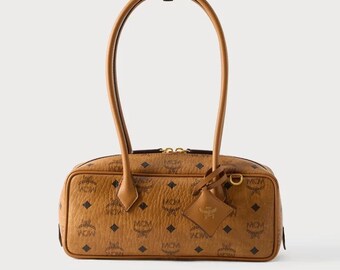 MCM Aren Visetos leren designer schoudertas met monogram, schoudertas west, cadeau voor haar