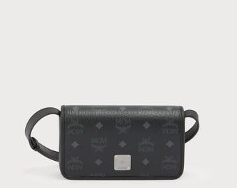 MCM cognackleurige Visetos leren designer crossbody schoudertas met gouden hardware, cadeau voor haar