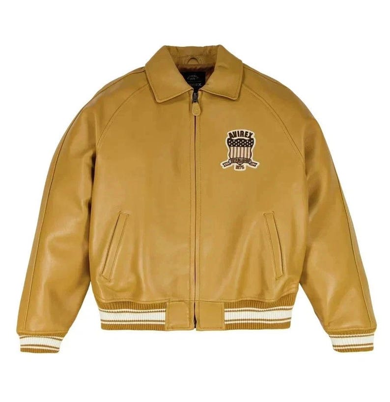 Avirex Herren Real American Flight Bomber Leder Bikerjacke | Geschenk für Ihn Bild 2
