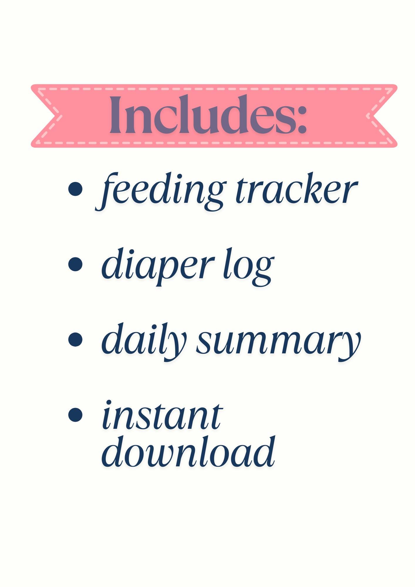 Newborn Feeding Tracker Printable | Breastfeeding Log | Baby Feeding ...