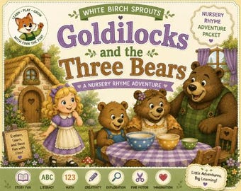 Goldilocks and the Three Bears Preschool Activities | Fairy Tale Learning Packet | Literacy Math Fine Motor Printable