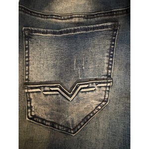 Buffalo David Bitton Straight Six Jeans Men's 32X30 Blue Stretch Denim image 5