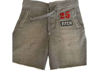 Abercrombie & Fitch Men's Medium Essential Fleece Shorts Dusty Grey Button Fly