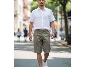 J.Crew Stanton Chino Shorts Men's 34 9" Inseam 100% Cotton Dusty Sage Green