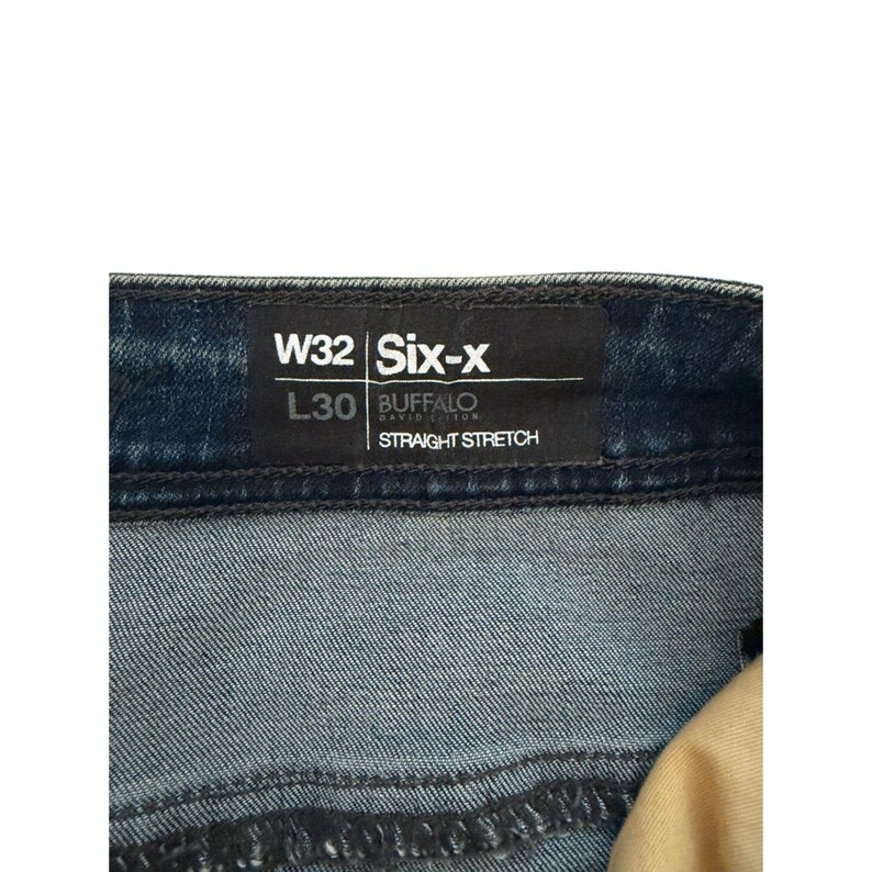 Buffalo David Bitton Straight Six Jeans Men's 32X30 Blue Stretch Denim image 6