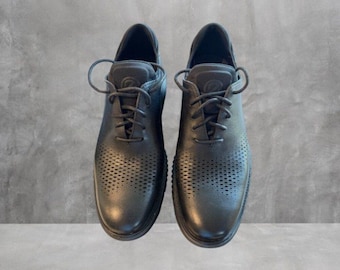 Cole Haan 2.Zerogrand Laser Wingtip Oxfords - Black Leather - Men's Size 8 M