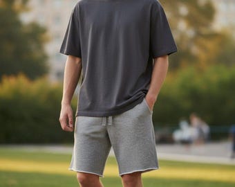 J.Crew Men's Vintage Fleece Sweat Shorts - Heather Grey - Size Medium